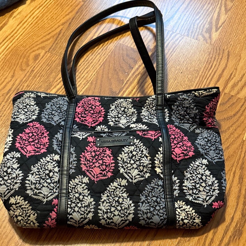 Vera Bradley Black, Pink, and Gray Tote Bag